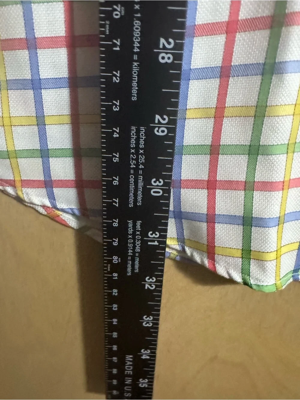 Paul Fredrick Men's 100% Cotton Short-Sleeve Multicolor Windowpane Check Shirt L